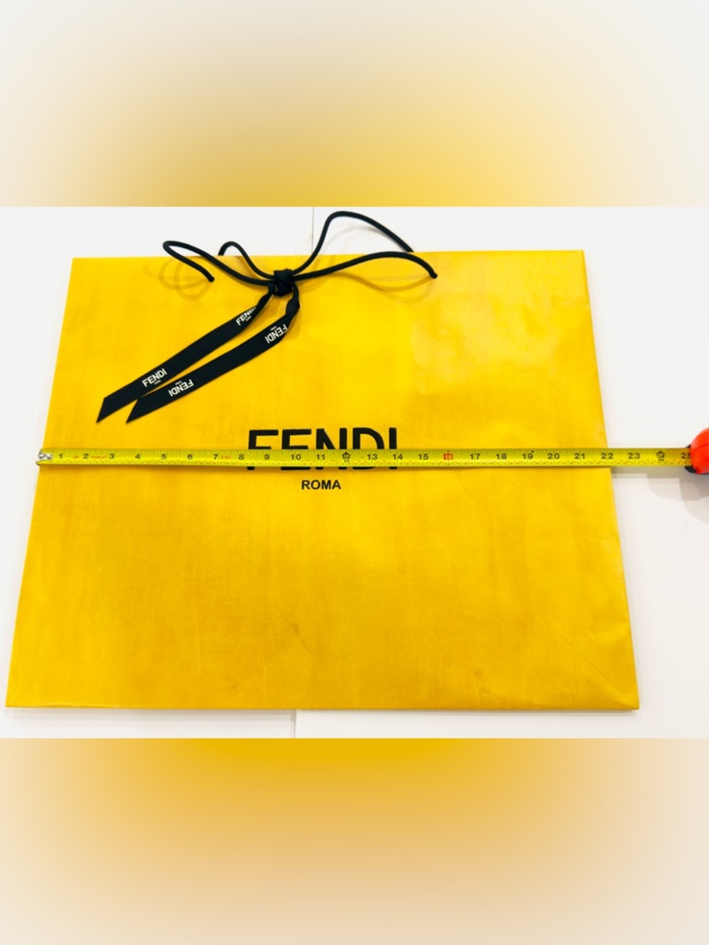 FENDI Roma Reusable Paper Shopping Gift Bag Yellow Size 22”x 18.5”x 6” Inches - Picture 6 of 9